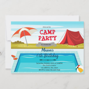 Invitation à une fête d'anniversaire à la piscine 