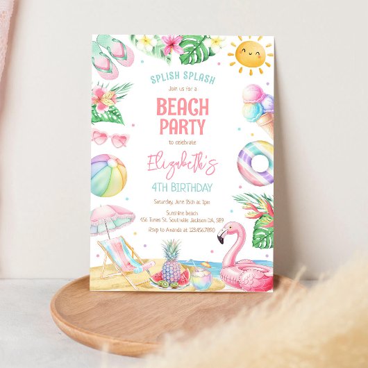 Invitation à une fête d'anniversaire à la piscine