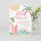 Invitation à une fête d'anniversaire à la plage (Debout devant)