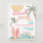 Invitation à une fête d'anniversaire à la plage (Devant)