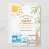 Invitation à une fête d'anniversaire à la plage (Devant)