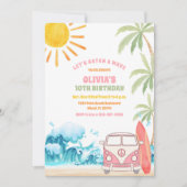 Invitation à une fête d'anniversaire à la plage (Devant)