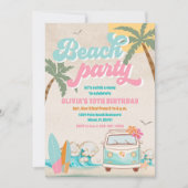 Invitation à une fête d'anniversaire à la plage (Devant)