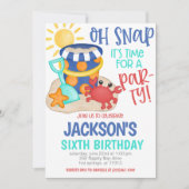 Invitation à une fête d'anniversaire à la plage (Devant)