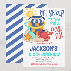 Invitation à une fête d'anniversaire à la plage
