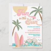 Invitation à une fête d'anniversaire à la plage (Devant)