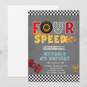 Invitation à une fête d'anniversaire à quatre vite (Devant / Derrière)