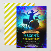 Invitation à une fête d'anniversaire à tambour néo (Devant / Derrière)