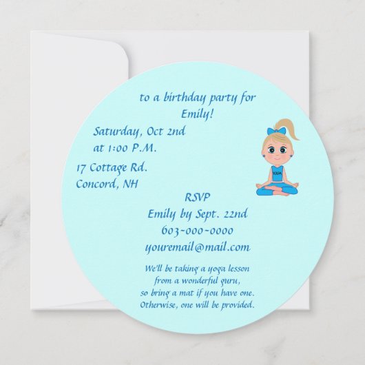Invitation à une fête d'anniversaire à une fête de (Dos)