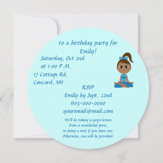 Invitation à une fête d'anniversaire à une fête de (Dos)
