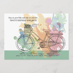 Invitation à une fête d'anniversaire à vélo