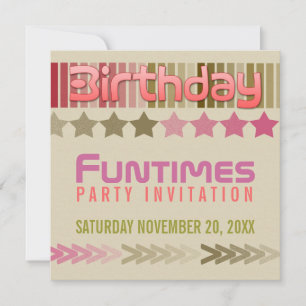 Invitation à une fête d'anniversaire amusante