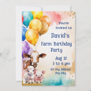 Invitation à une fête d'anniversaire amusante avec