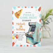 Invitation à une fête d'anniversaire arcade et piz (Debout devant)