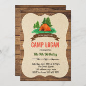 Invitation à une fête d'anniversaire au camp (Devant / Derrière)