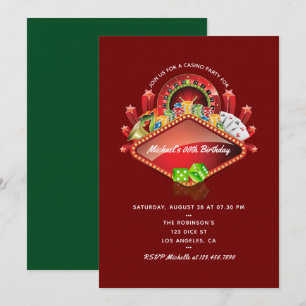 Invitation à une fête d'anniversaire au casino