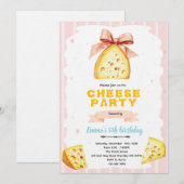 Invitation à une fête d'anniversaire au fromage (Devant / Derrière)