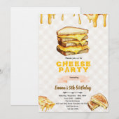 Invitation à une fête d'anniversaire au fromage gr (Devant / Derrière)