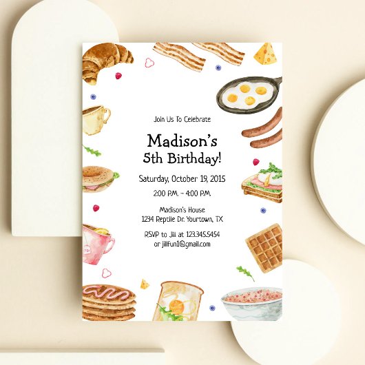 Invitation à une fête d'anniversaire autour de la