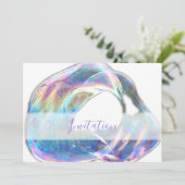 Invitation à une fête d'anniversaire aux bulles co (Debout devant)