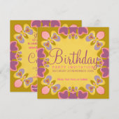Invitation à une fête d'anniversaire aux doux past (Devant / Derrière)