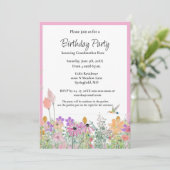 Invitation à une fête d'anniversaire aux fleurs sa (Debout devant)