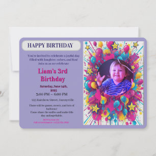 Invitation à une fête d'anniversaire avec ballon p