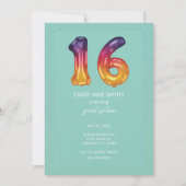 Invitation à une fête d'anniversaire avec ballons (Devant)