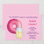 Invitation à une fête d'anniversaire avec beignet (Devant / Derrière)