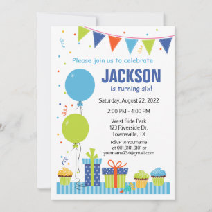 Invitation à une fête d'anniversaire avec des ball