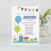 Invitation à une fête d'anniversaire avec des ball (Debout devant)