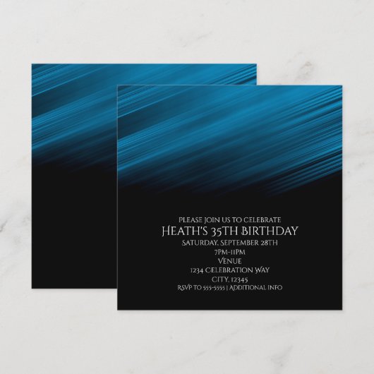 Invitation à une fête d'anniversaire avec des rayu (Devant / Derrière)