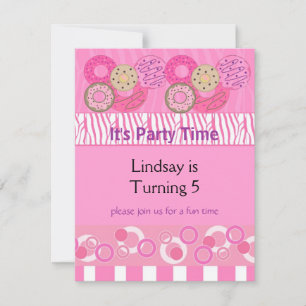 Invitation à une fête d'anniversaire avec donut ro