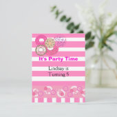 Invitation à une fête d'anniversaire avec donut ro (Debout devant)