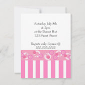 Invitation à une fête d'anniversaire avec donut ro (Dos)