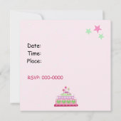Invitation à une fête d'anniversaire avec gâteau (Dos)
