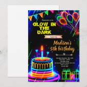 Invitation à une fête d'anniversaire avec gâteau n (Devant / Derrière)