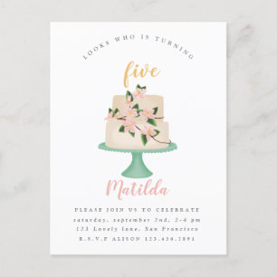 invitation à une fête d'anniversaire avec gâteau p