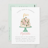 invitation à une fête d'anniversaire avec gâteau p (Devant / Derrière)