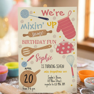 Invitation à une fête d'anniversaire avec gâteaux