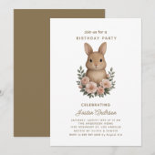 Invitation à une fête d'anniversaire avec lapin et (Devant / Derrière)