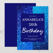 Invitation à une fête d'anniversaire avec paillett (Devant / Derrière)