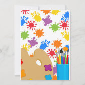 Invitation à une fête d'anniversaire avec peinture (Dos)