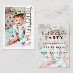 Invitation à une fête d'anniversaire avec photo po