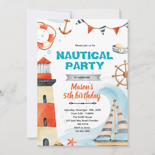 Invitation à une fête d'anniversaire avec thème de (Devant)