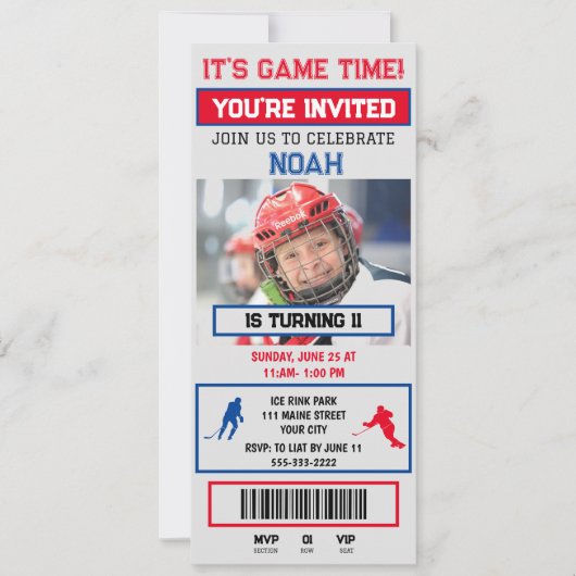 Invitation à une fête d'anniversaire avec un bille (Devant)