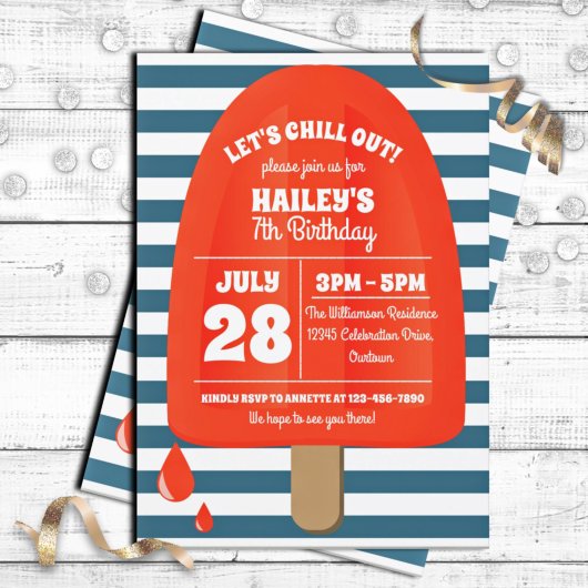 Invitation à une fête d'anniversaire avec un Popsi