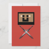 Invitation à une fête d'anniversaire avec une épée (Dos)