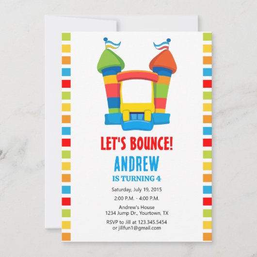 Invitation à une fête d'anniversaire avec une mais (Devant)