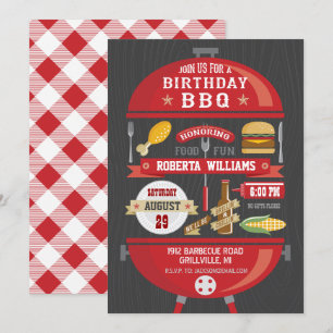 Invitation à une fête d'anniversaire BBQ